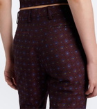 Etro Floral jacquard wool and cotton flared pants