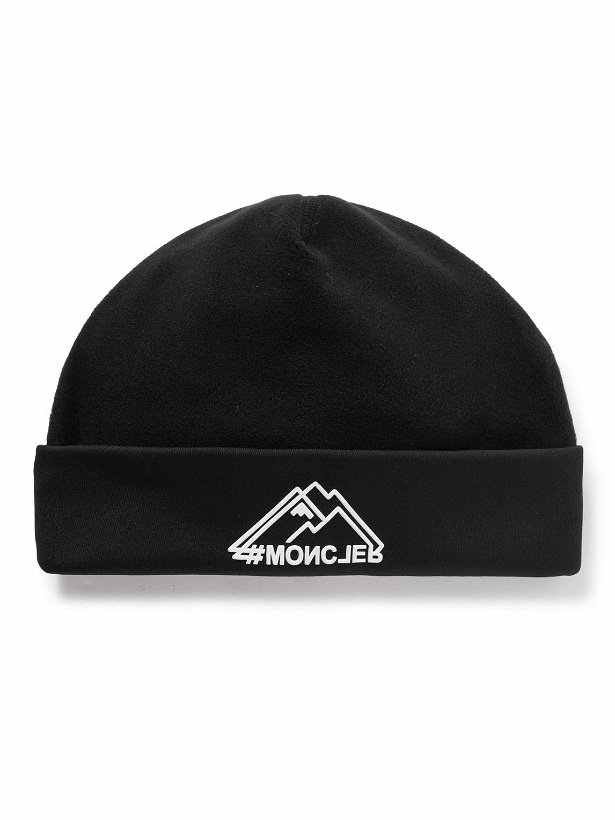 Photo: Moncler Grenoble - Logo-Appliquéd Stretch-Fleece and Jersey Beanie - Black