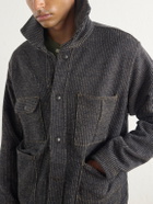 RRL - Charles Striped Cotton-Blend Fleece Jacket - Gray