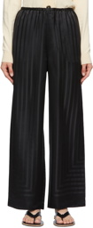 Totême Black Silk Monogram Beach Lounge Pants