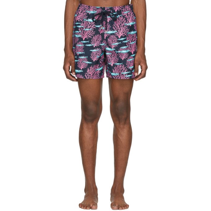 Photo: Vilebrequin Navy Coral Moorea Swim Shorts