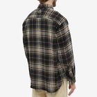 Isabel Marant Men's Ebbazh Check Wool Overshirt in Dark Khaki