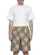 Burberry Check Print Silk Shorts