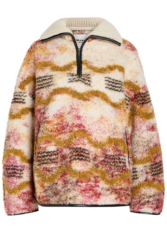 Photo: Isabel Marant étoile Marner Patterned Fleece Coat Multicoloured
