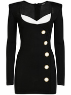 BALMAIN Tailored Viscose Bodycon Mini Dress