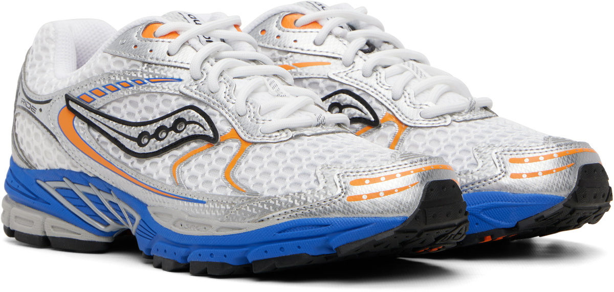 Saucony White & Blue ProGrid Ride 1 Sneakers