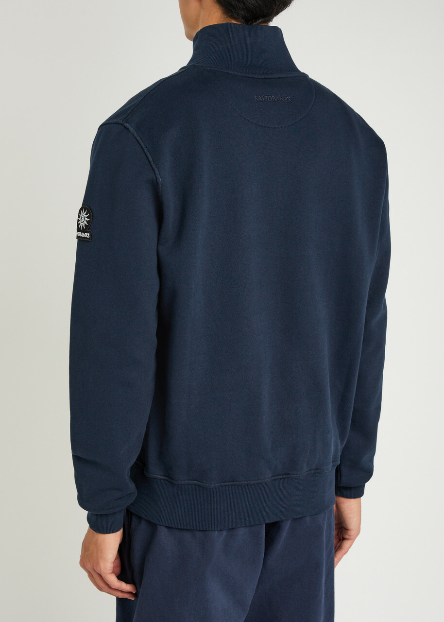 Sandbanks Cotton Half-zip Sweatshirt Navy