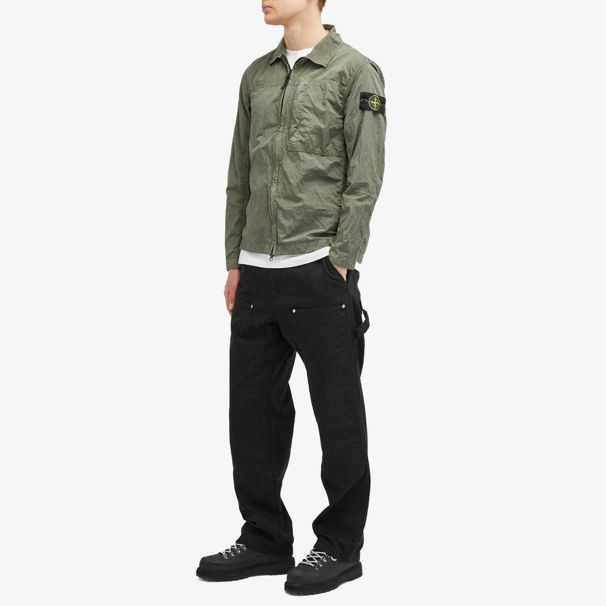 Stone Island Men's Nylon Metal Shirt Jacket in Musk Stone Island