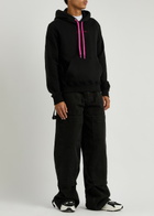 Lanvin Logo Hooded Cotton Sweatshirt Black