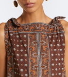 Dôen Amalia printed cotton voile top