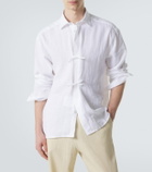 Kiton Dorian bow-detail linen shirt