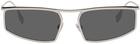 Burberry Silver Rectangular Sunglasses