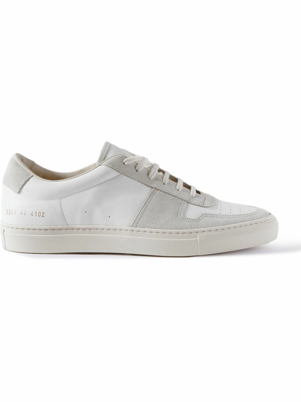 Photo: Common Projects - Bball Suede-Trimmed Leather Sneakers - White