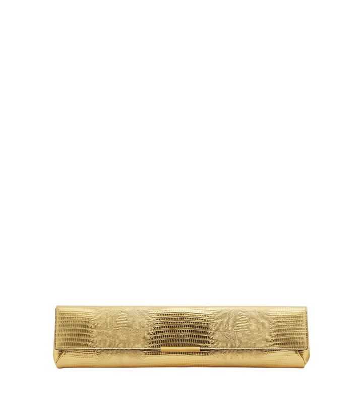 Photo: Balmain Croc-effect metallic leather clutch