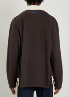 Wales Bonner City Logo Piqué Stretch-cotton Polo Shirt Dark Brown