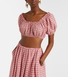 Faithfull Murcia checked cotton crop top