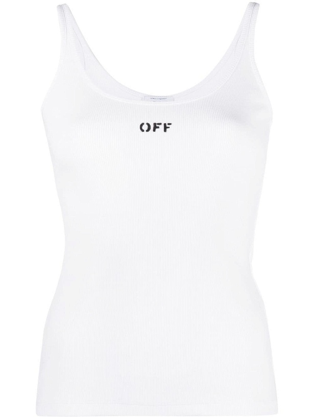 Photo: OFF-WHITE - Logo Cotton Tank Top