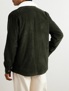 A.P.C. - Alenzo Wool-Trimmed Cotton-Corduroy Overshirt - Green