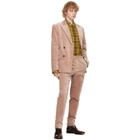 Rochas Homme Pink Velvet Double-Breasted Blazer