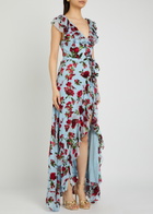 Alice + Olivia Kristen Ruffled Chiffon Maxi Dress Multicoloured
