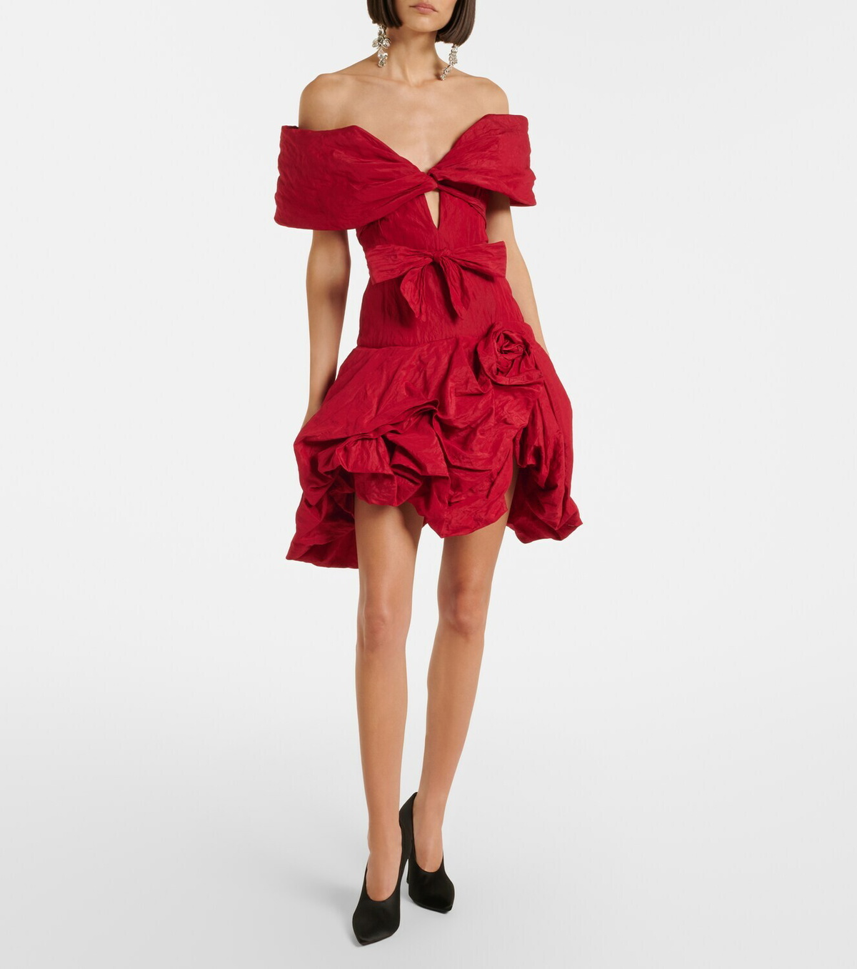 Magda Butrym Off-shoulder cotton-blend taffeta minidress
