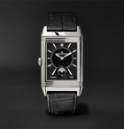 Jaeger-LeCoultre - Reverso Classic Large Duoface Hand-Wound 28mm Stainless Steel and Leather Watch, Ref. No. Q9008170 - Black