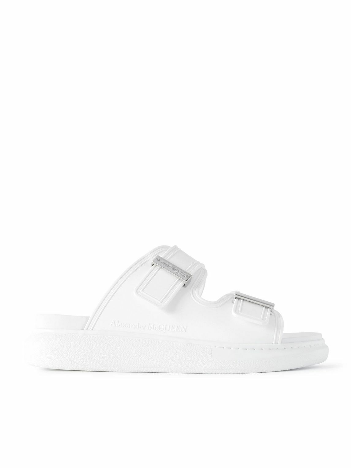 Alexander McQueen Men's Logo Pool Slide in Stone 221