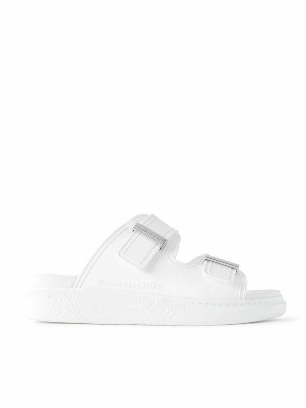 Photo: McQueen - Exagerrated-Sole Rubber Slides - Neutrals