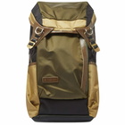 Master-Piece Men's Potential Leather Trim Backpack in Olive