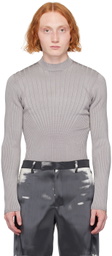 Mugler Gray Sculpting Sweater