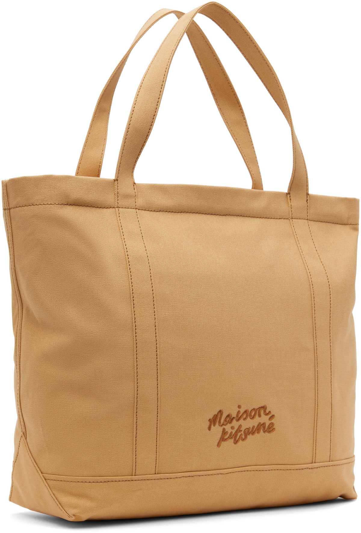 Maison Kitsuné Tan Fox Head Large Tote