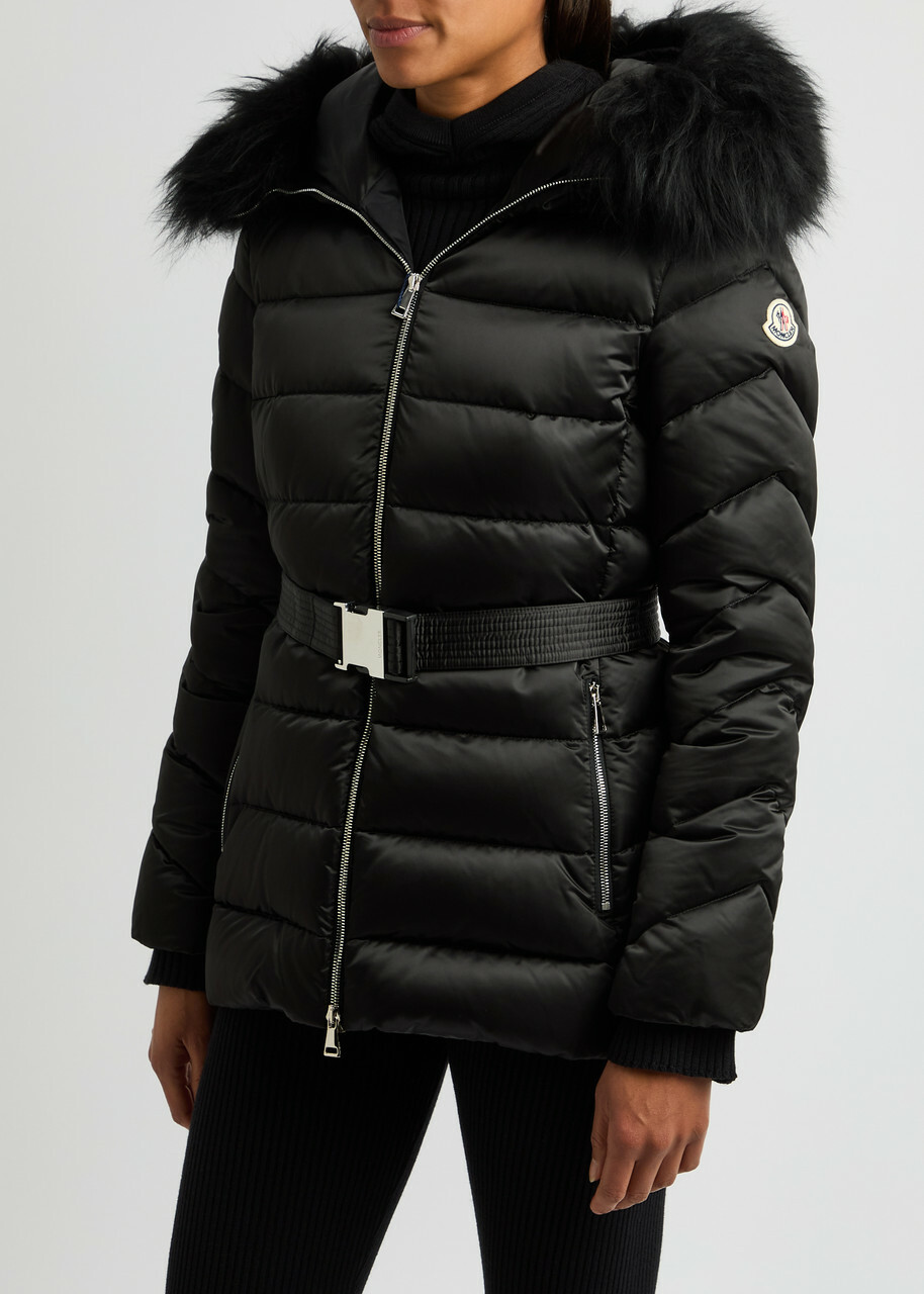 Moncler Cupidone Hooded Belted Shell Jacket Black Moncler