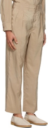 Lemaire SSENSE Exclusive Beige Dry Silk Trousers