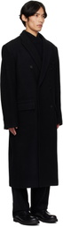 LE17SEPTEMBRE Black Double-Breasted Long Coat