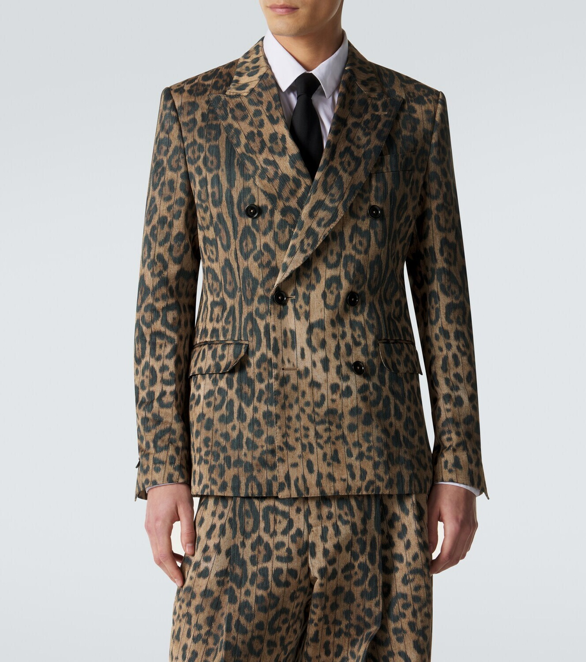 Dolce&Gabbana Leopard-print cotton-blend blazer