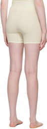 SKIMS Off-White Cotton Rib Boy Shorts