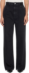 Loulou de Saison Black Attu LDS Pleated Jeans