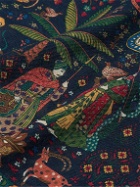 Drake's - Mughal Hunter Frayed Printed Wool and Silk-Blend Scarf