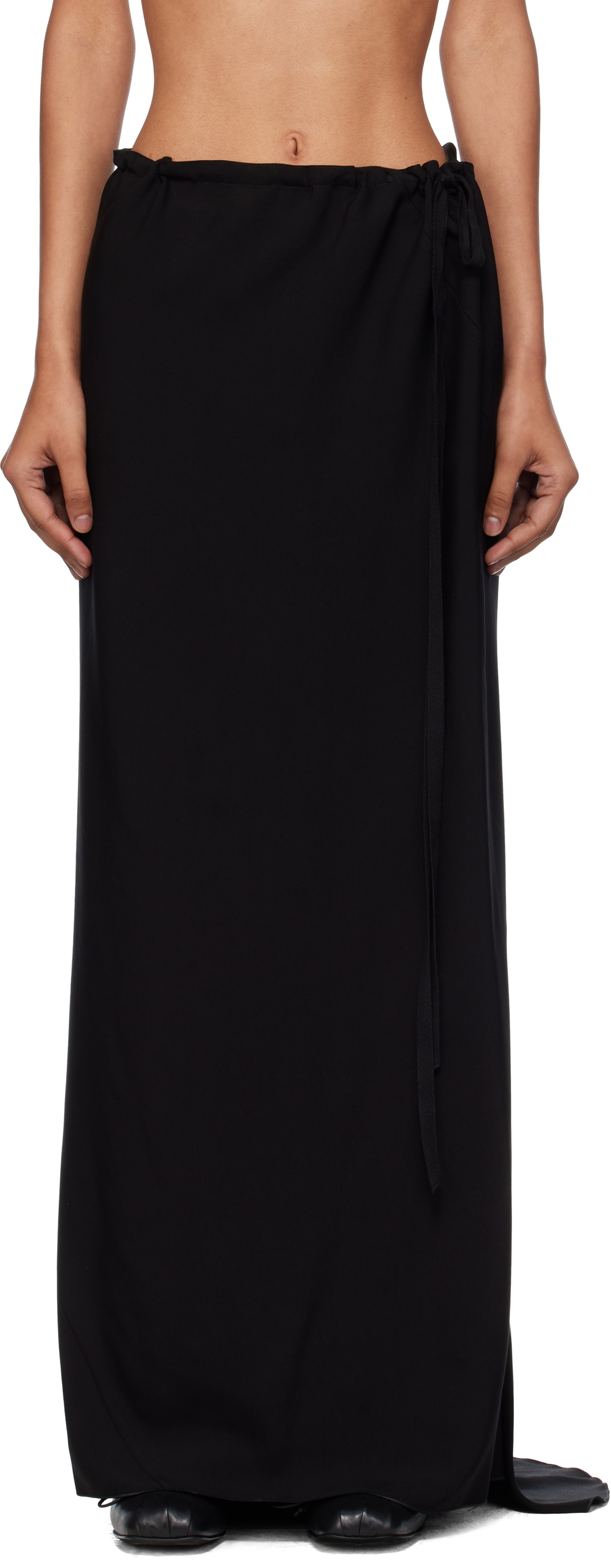 Ann Demeulemeester Black Sheila Long Bias Maxi Skirt