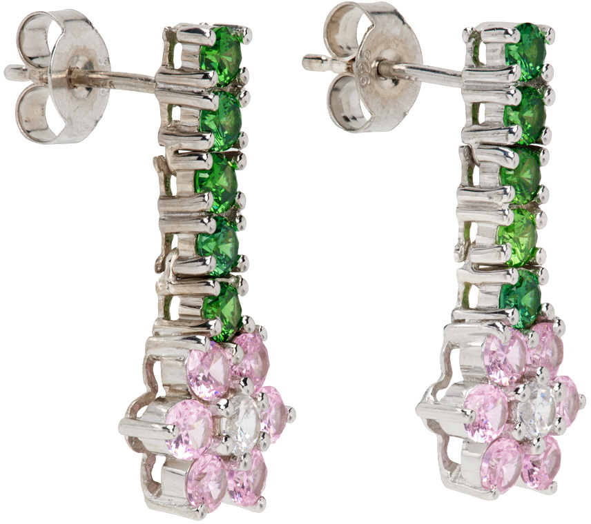 VEERT White Gold Flower Earrings