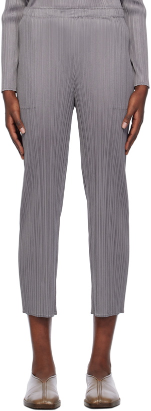 Photo: Pleats Please Issey Miyake Gray Basics Trousers
