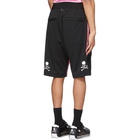 mastermind WORLD Black and Pink Tucked Track Shorts