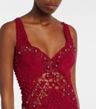 Rabanne Embellished crochet cotton midi dress