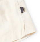 Folk - Camp-Collar Polka-Dot Cotton and Linen-Blend Shirt - Men - Ecru