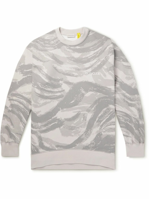 Photo: Moncler Genius - HYKE Camouflage-Print Cotton-Jersey Sweatshirt - Neutrals