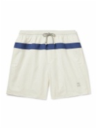 Brunello Cucinelli - Straight-Leg Striped Swim Shorts - Gray