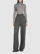 MAX MARA Angora Wool Blend Jacquard Wide Pants
