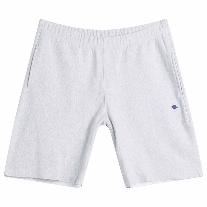 Photo: Champion Men's Reverse Weave Sweat Shorts in Grey Marl