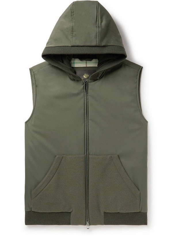 Photo: Loro Piana - Wallace Cashmere-Trimmed Padded Shell Hooded Gilet - Green
