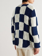 The Elder Statesman - Checked Organic Cotton Cardigan - Blue